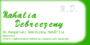 mahalia debreczeny business card